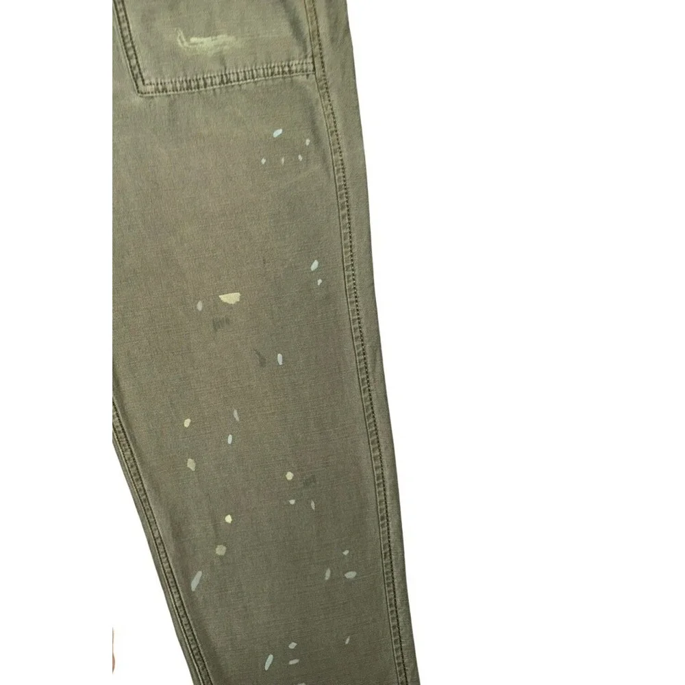 Abercrombie & Fitch Women's Pants Size 30 Olive Green Utility Paint Splatter 30L